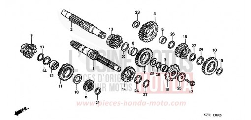 BOITE DE VITESSES CR250R1 de 2001